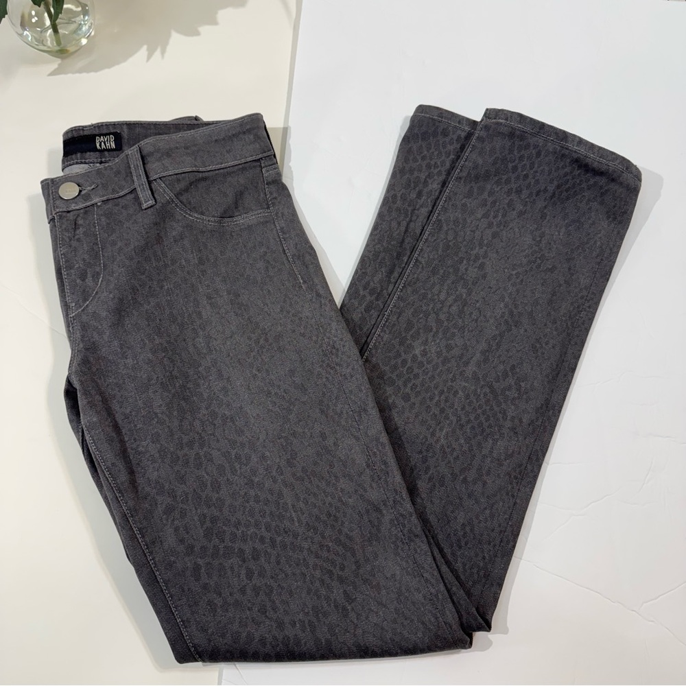David Kahn Nikki Straight Leg Grey Python Jeans 27 - image 3